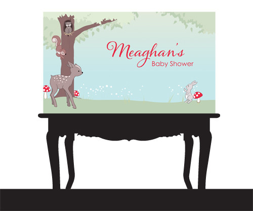 Backdrops Baby Forest Animals Baby Shower Backdrop For Sale Online