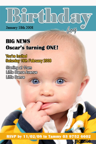 baby boys magazine cover invitations boys birthday party magazine magazine cover birthday invitations